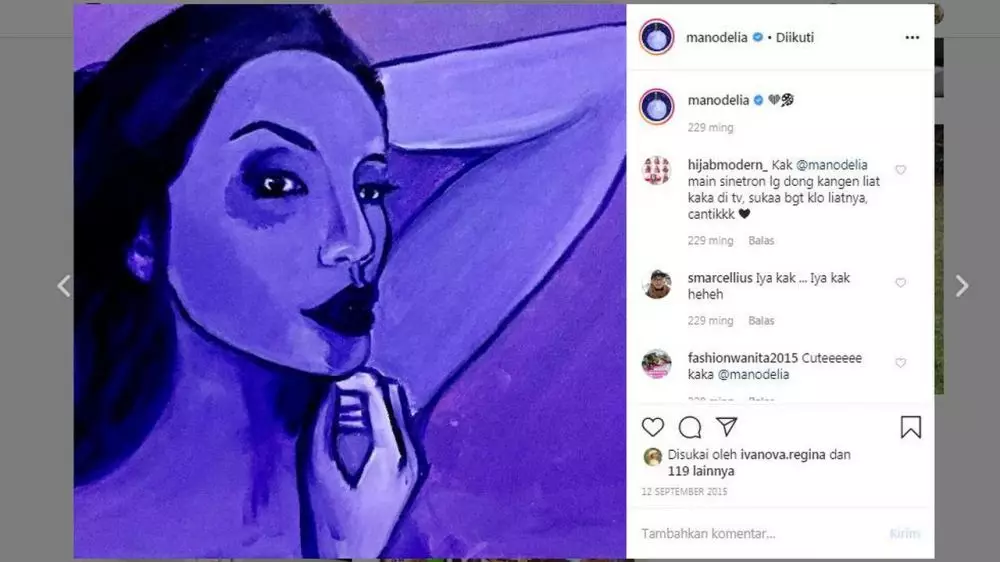 6 Lukisan wanita hasil karya Manohara, curi perhatian © 2020 instagram.com 6 Lukisan wanita hasil karya Manohara, curi perhatian © 2020 instagram.com