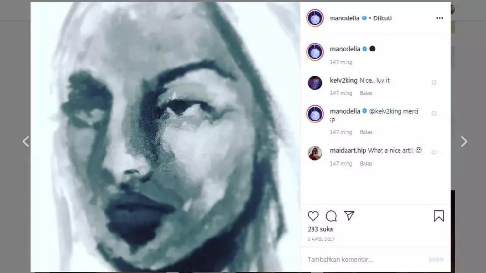6 Lukisan wanita hasil karya Manohara, curi perhatian © 2020 instagram.com 6 Lukisan wanita hasil karya Manohara, curi perhatian © 2020 instagram.com