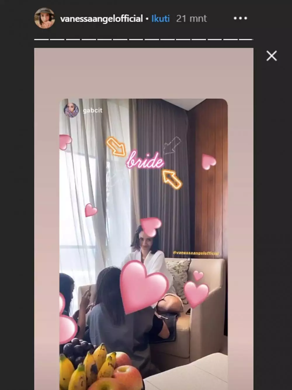 Persiapan resepsi Vanessa Anggel Instagram 