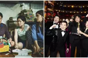 7 Potret kebersamaan pemain Parasite di balik layar