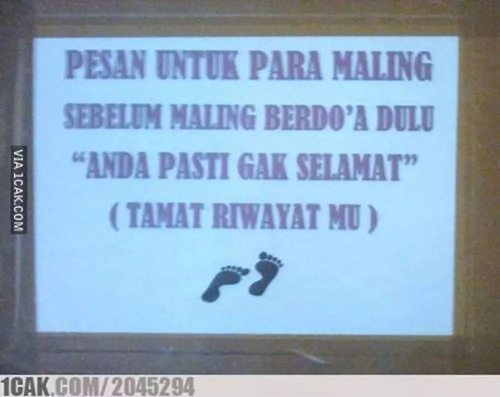 peringatan lucu dilarang mencuri di kos © 2020 1cak.com