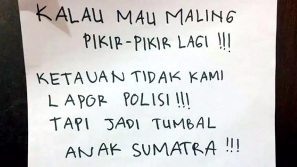 peringatan lucu dilarang mencuri di kos © 2020 1cak.com