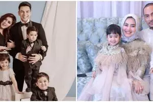 Gaya pemotretan anak kembar pengantin 7 seleb, gemesin pol