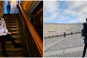 5 Adu gaya Luna Maya vs Ayu Ting Ting saat liburan di Rusia