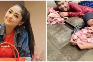 6 Momen Dewi Perssik sawer karyawannya di kolam renang, heboh