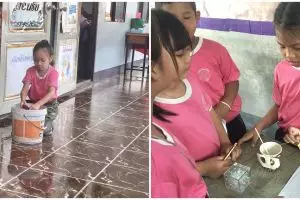 Bersihkan muntahannya di sekolah, aksi murid ini tuai pujian