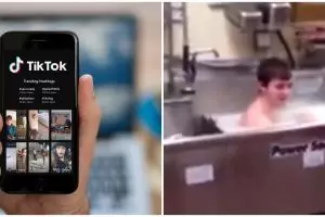 Demi konten TikTok pria ini nekat masuk bak cuci piring