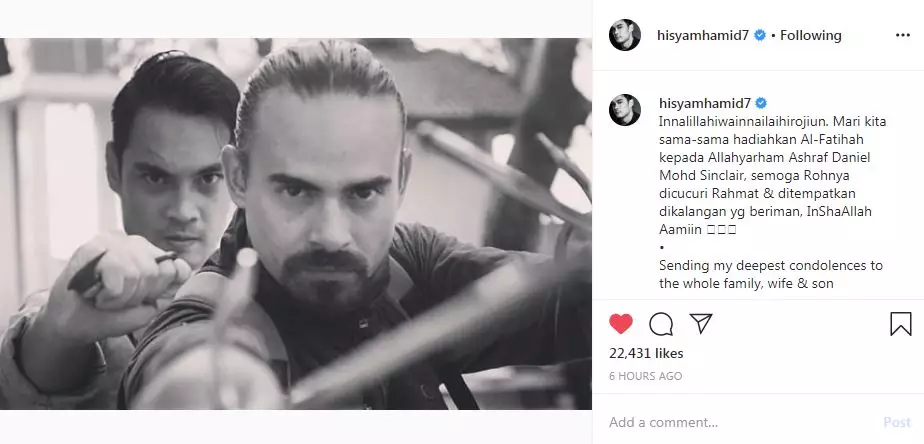 Pernah satu film, 7 seleb Malaysia berduka untuk Ashraf Sinclair berbagai sumber Pernah satu film, 7 seleb Malaysia berduka untuk Ashraf Sinclair berbagai sumber