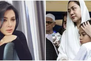 Pelukan hangat Syahrini untuk BCL saat tahlilan Ashraf Sinclair