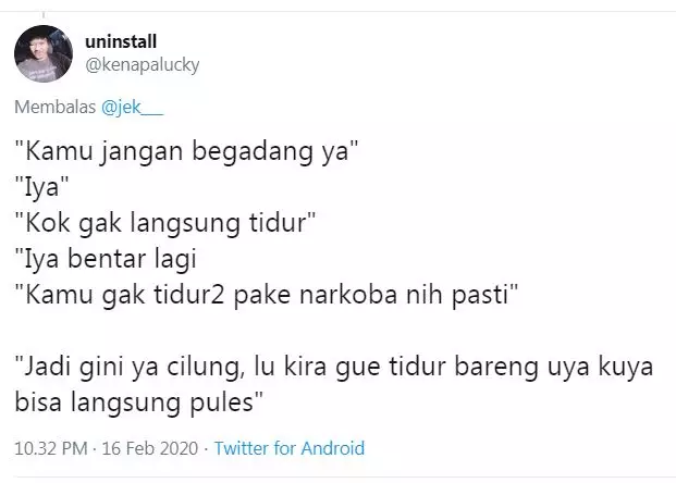 chat pengingat tidur © 2020 brilio.net