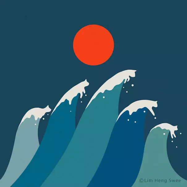 ilustrasi kucing unik Boredpanda.com