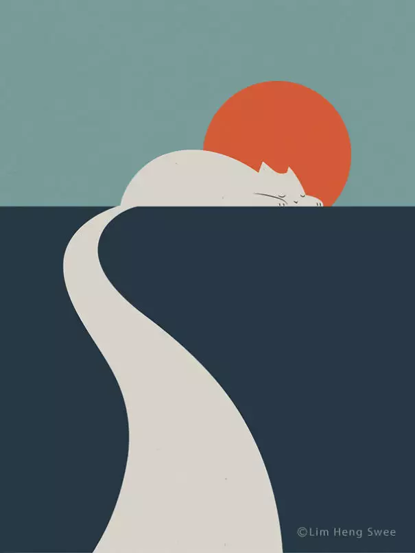 ilustrasi kucing unik Boredpanda.com