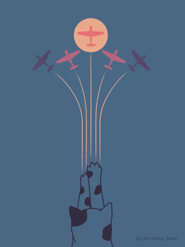 ilustrasi kucing unik Boredpanda.com