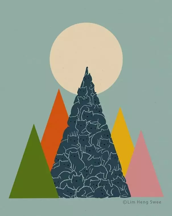 ilustrasi kucing unik Boredpanda.com