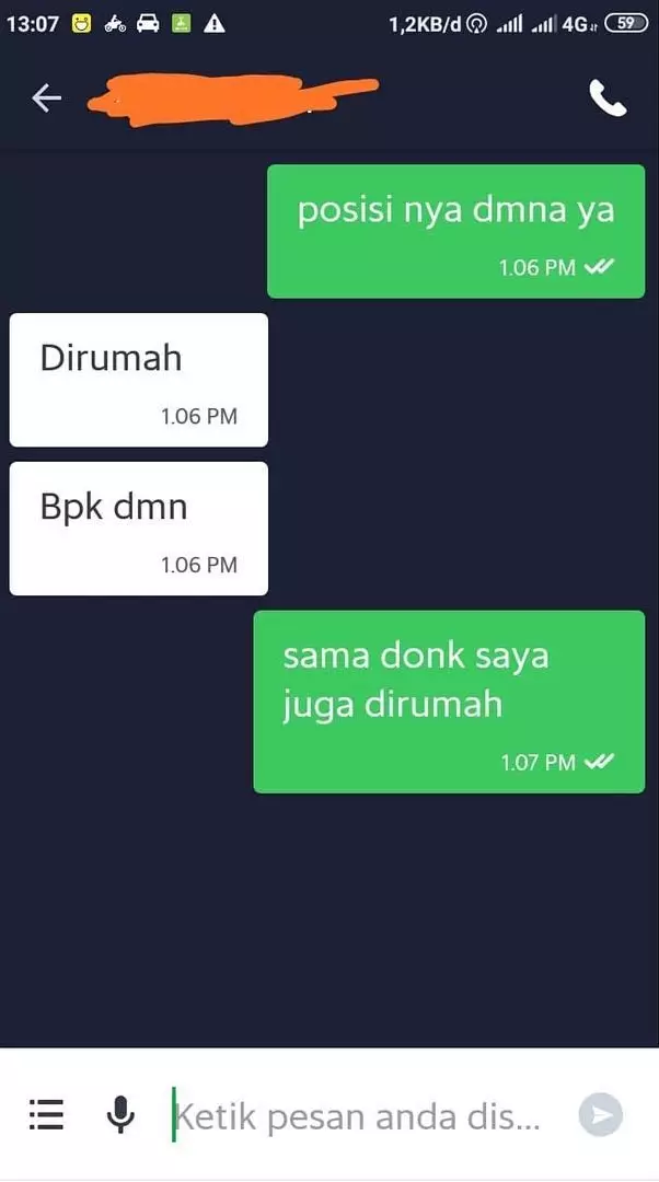 chat lucu driver dan pelanggan ojek online nggak nyambung © 2020 instagram.com chat lucu driver dan pelanggan ojek online nggak nyambung © 2020 instagram.com