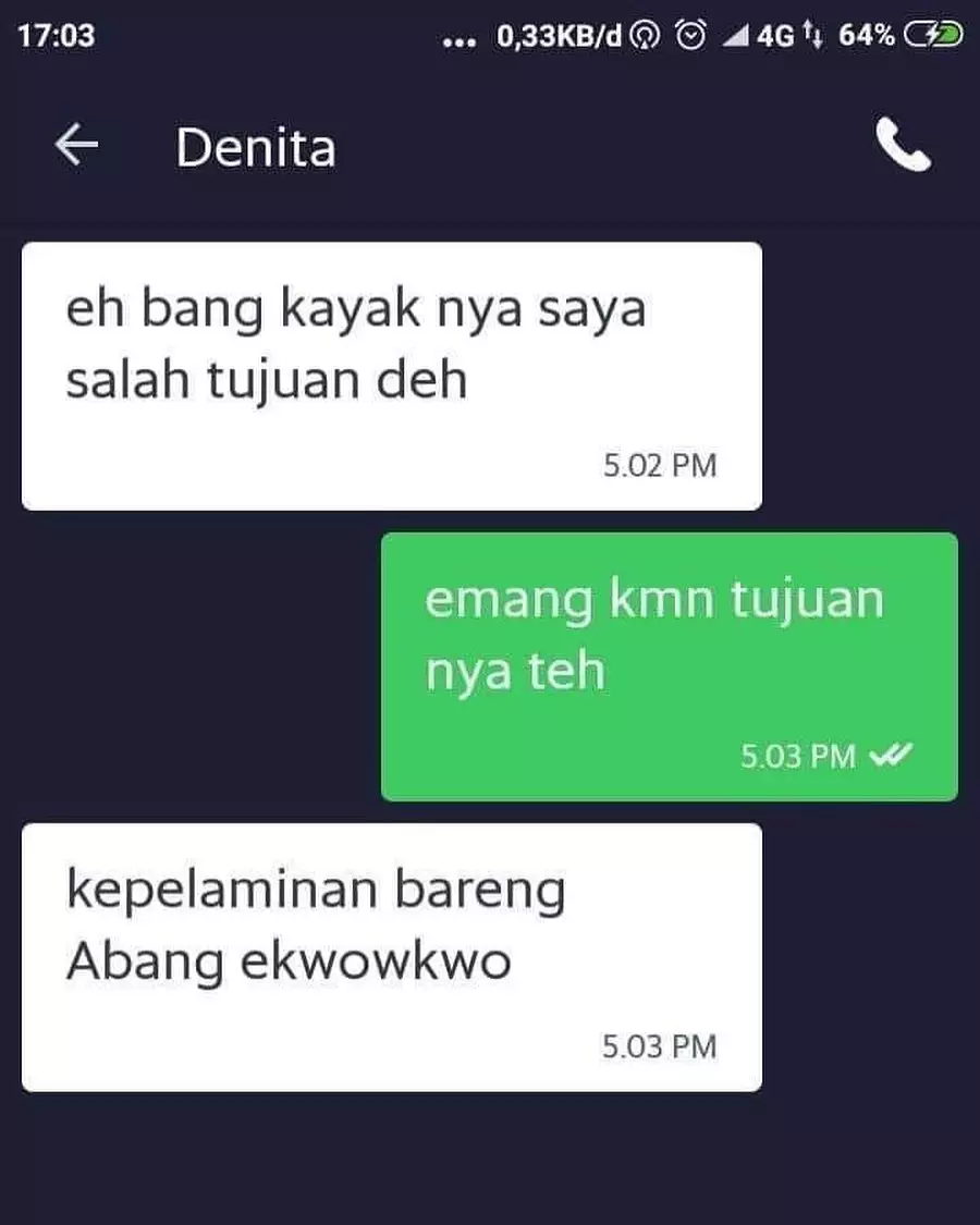 chat lucu driver dan pelanggan ojek online nggak nyambung © 2020 instagram.com chat lucu driver dan pelanggan ojek online nggak nyambung © 2020 instagram.com