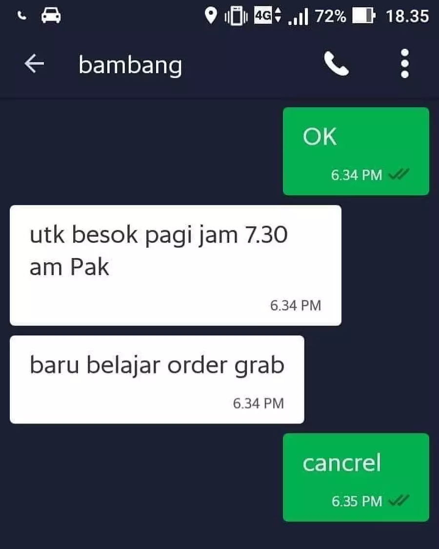 chat lucu driver dan pelanggan ojek online nggak nyambung © 2020 instagram.com chat lucu driver dan pelanggan ojek online nggak nyambung © 2020 instagram.com