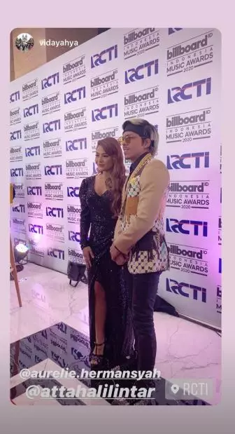 potret kompak Atta Halilintar dan Aurel di Bilboard Music Awards Instagram