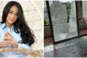 Dapat teror kaca pecah, ini 8 potret kondisi rumah Dewi Perssik