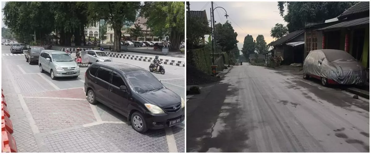 8 Penampakan hujan abu akibat erupsi Gunung Merapi