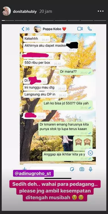 Donita beli masker mahal  Instagram Donita beli masker mahal  Instagram