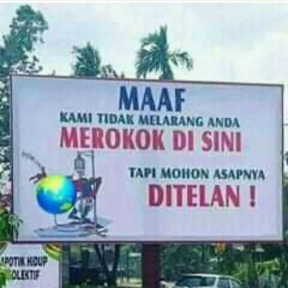 potret lucu jenis peringatan di Indonesia © 2020 instagram.com