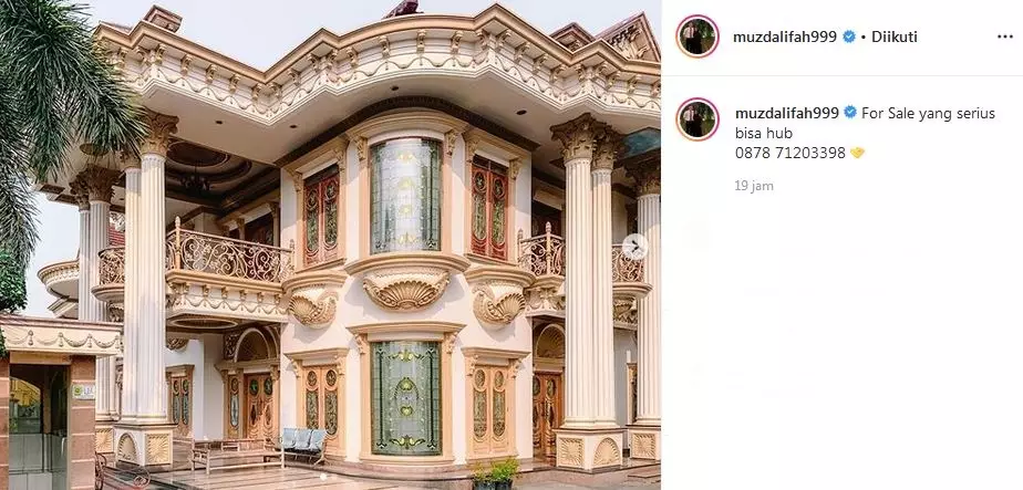 Muzdalifah tawarkan rumah lagi  Instagram