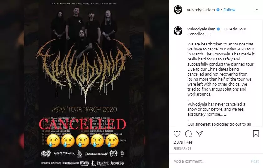 konser batal digelar © 2020 Instagram/@88rising ; @lacunacoilofficial 