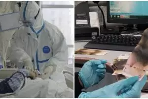 Waspada Corona, wanita ini sterilkan uang Rp 6 juta dalam microwave