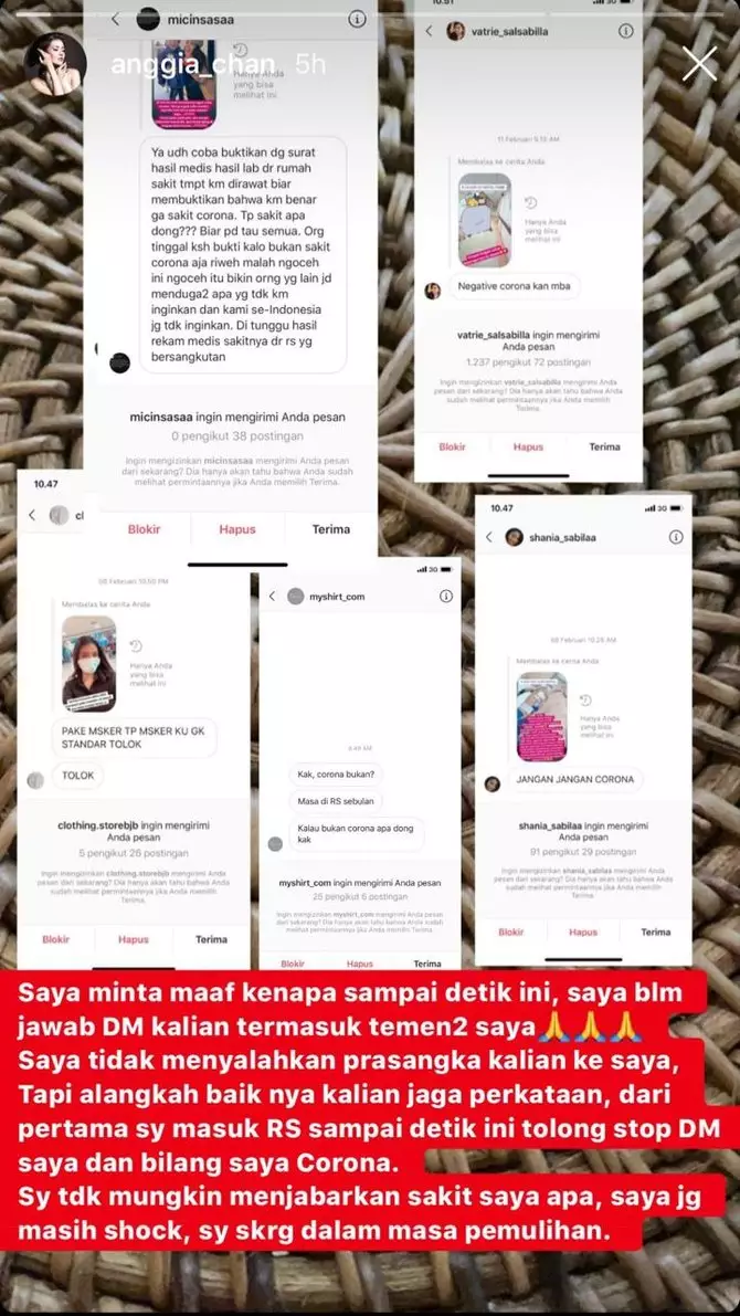 Anggia Chan dituding kena virus Corona © 2020 instagram.com Anggia Chan dituding kena virus Corona © 2020 instagram.com