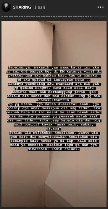 Tips parenting Rachel Vennya Instagram 