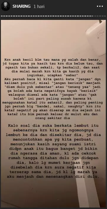 Tips parenting Rachel Vennya Instagram 