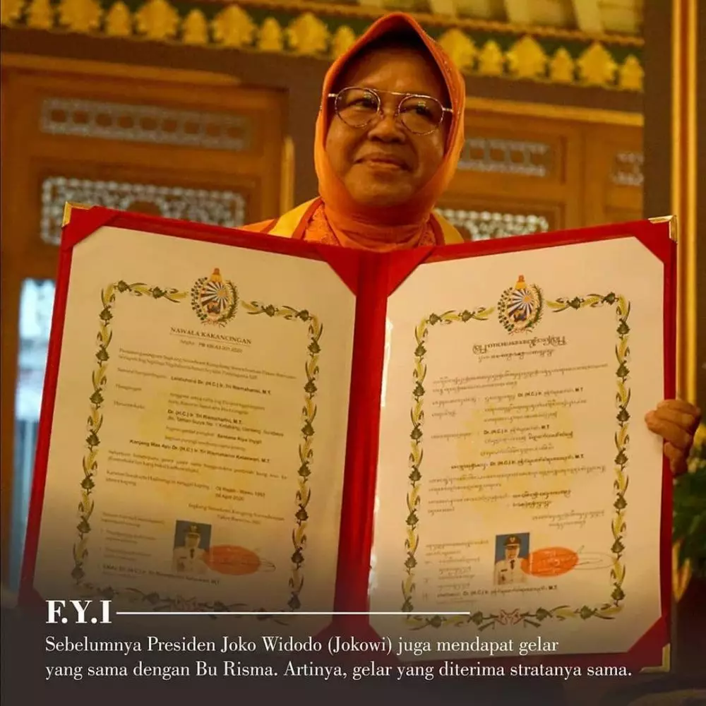 Tri Rismaharini terima gelar bangsawan berbagai sumber Tri Rismaharini terima gelar bangsawan berbagai sumber