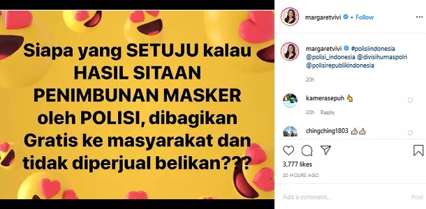 Calon mertua Boy William kritik masker hasil sitaan dijual belikan © 2020 instagram.com Calon mertua Boy William kritik masker hasil sitaan dijual belikan © 2020 instagram.com