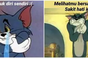10 Meme lucu sadboy Tom si kucing ini menghibur kamu yang 'ambyar'