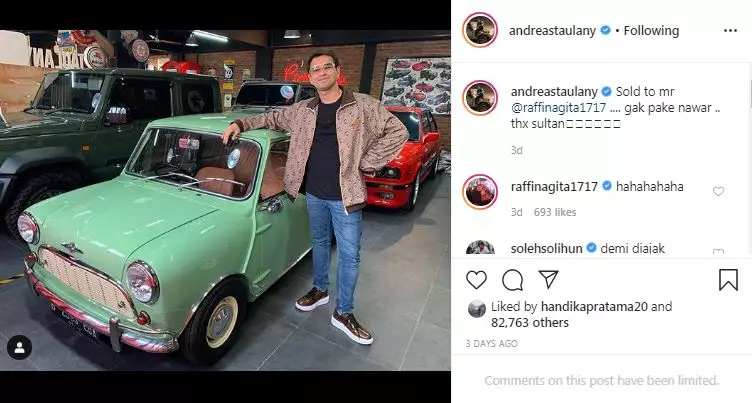 mobil koleksi Andre © 2020 Instagram/@@andreastaulany