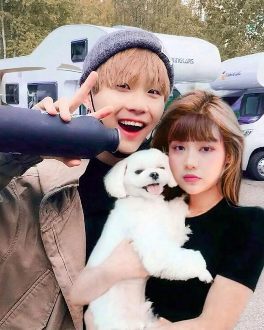 potret ghea edit foto dengan member bts Instagram