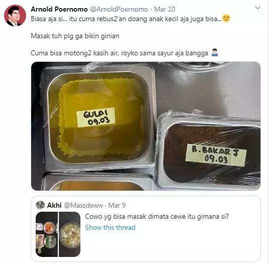 Chef Arnold nyinyirin  © 2020  Instagram/@arnoldpo