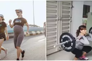 Momen 14 seleb olahraga saat hamil besar, ada yang lari 10 km