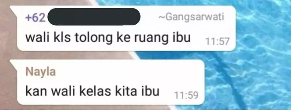 chat WA lucu tanya sama guru © 2020 instagram.com