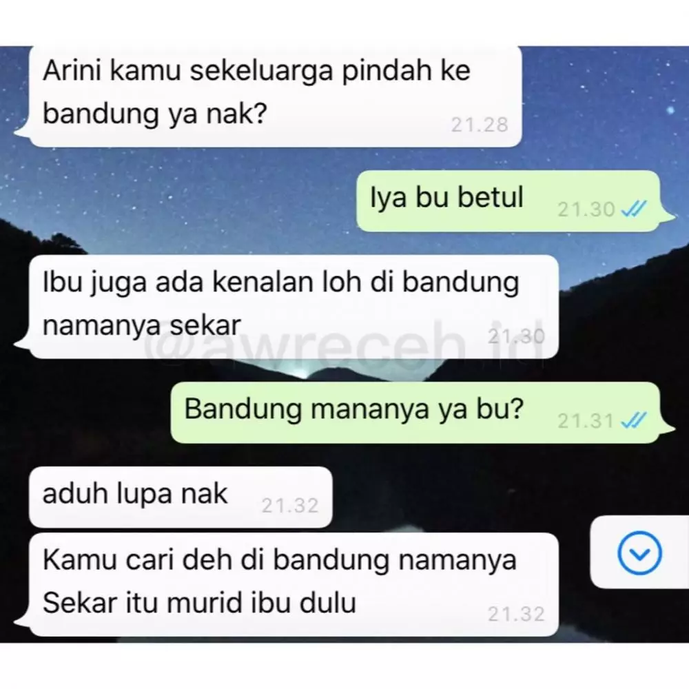 chat WA lucu tanya sama guru © 2020 instagram.com