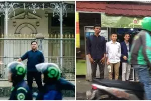 10 Momen lucu driver ojek online jadi photobomb, kocak