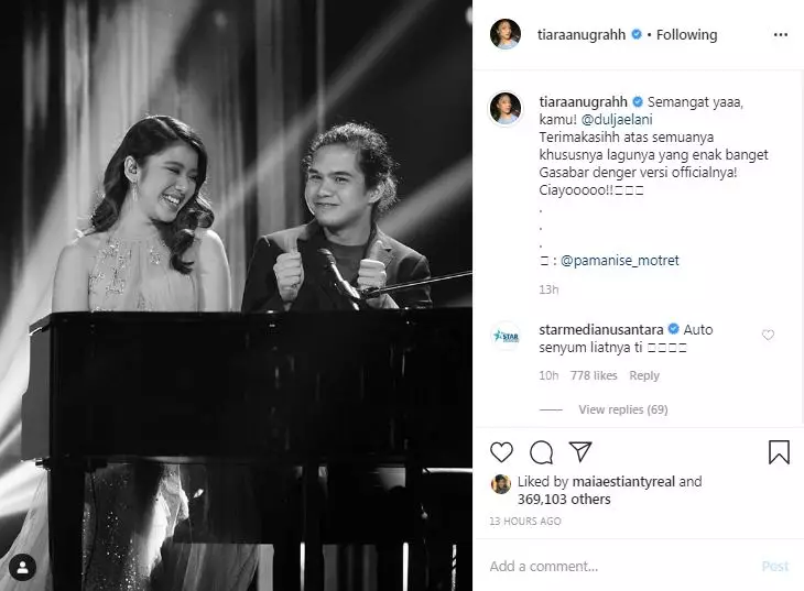 Tiara Idol berikan semangat © 2020 Instagram/@tiaraanugrahh