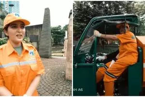 10 Potret Ashanty jadi pasukan orange nyapu jalan, bikin salut