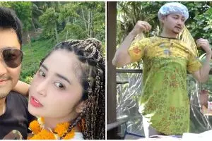 10 Momen lucu Angga Wijaya pakai daster, di-prank Dewi Perssik