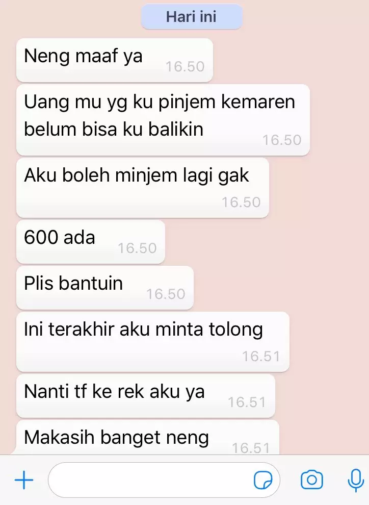 10 chat pinjam duit malah ngelunjak berbagai sumber 10 chat pinjam duit malah ngelunjak berbagai sumber