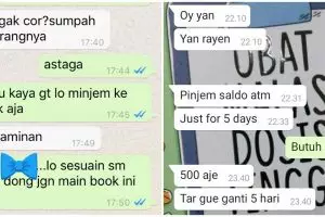 10 Chat pinjam duit malah ngelunjak ini bikin geregetan