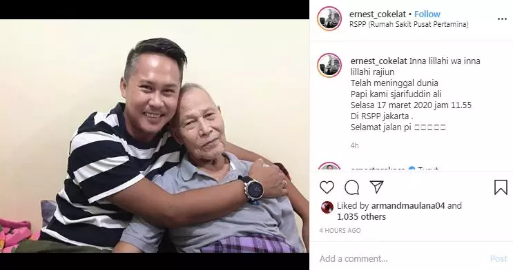 Mertua Nirina Zubir © 2020  Instagram/@ernest_cokelat