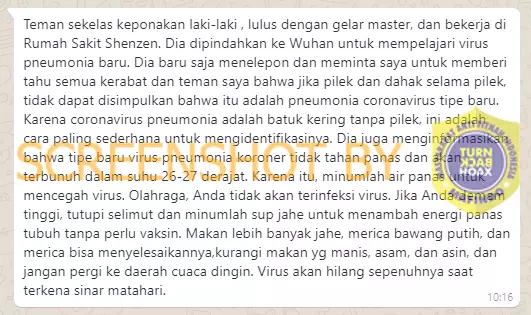 cara penanganan virus Corona ini ternyata hoax berbagai sumber