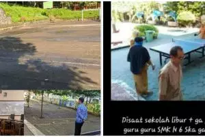 7 Momen lucu guru gabut di sekolah, siswa libur karena Corona